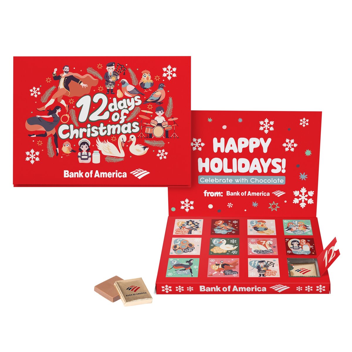 NC Custom 12 Days of Christmas countdown card decoration example