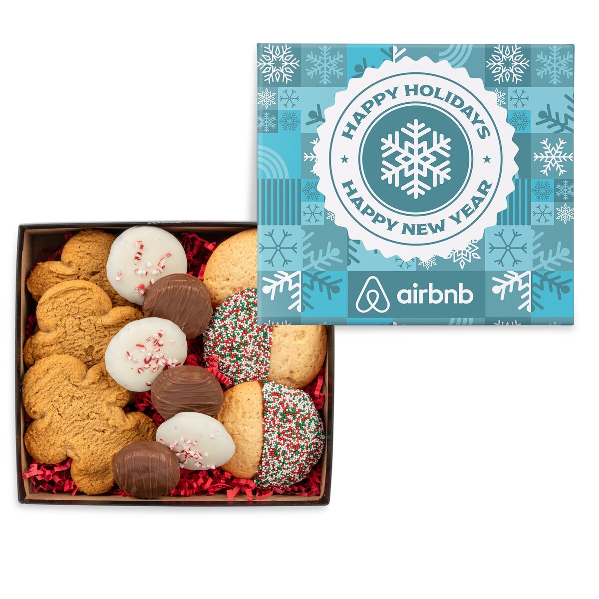 NC Custom holiday cookie gift box decoration example
